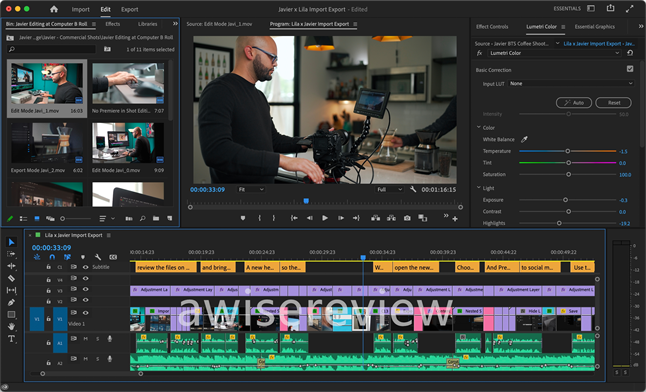 a professional video quality enhancer, Adobe Premiere Pro 